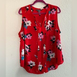 Vibrant Floral Sleeveless Blouse